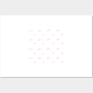 Cute Coquette pale pink flower repeating pattern - large Posters and Art